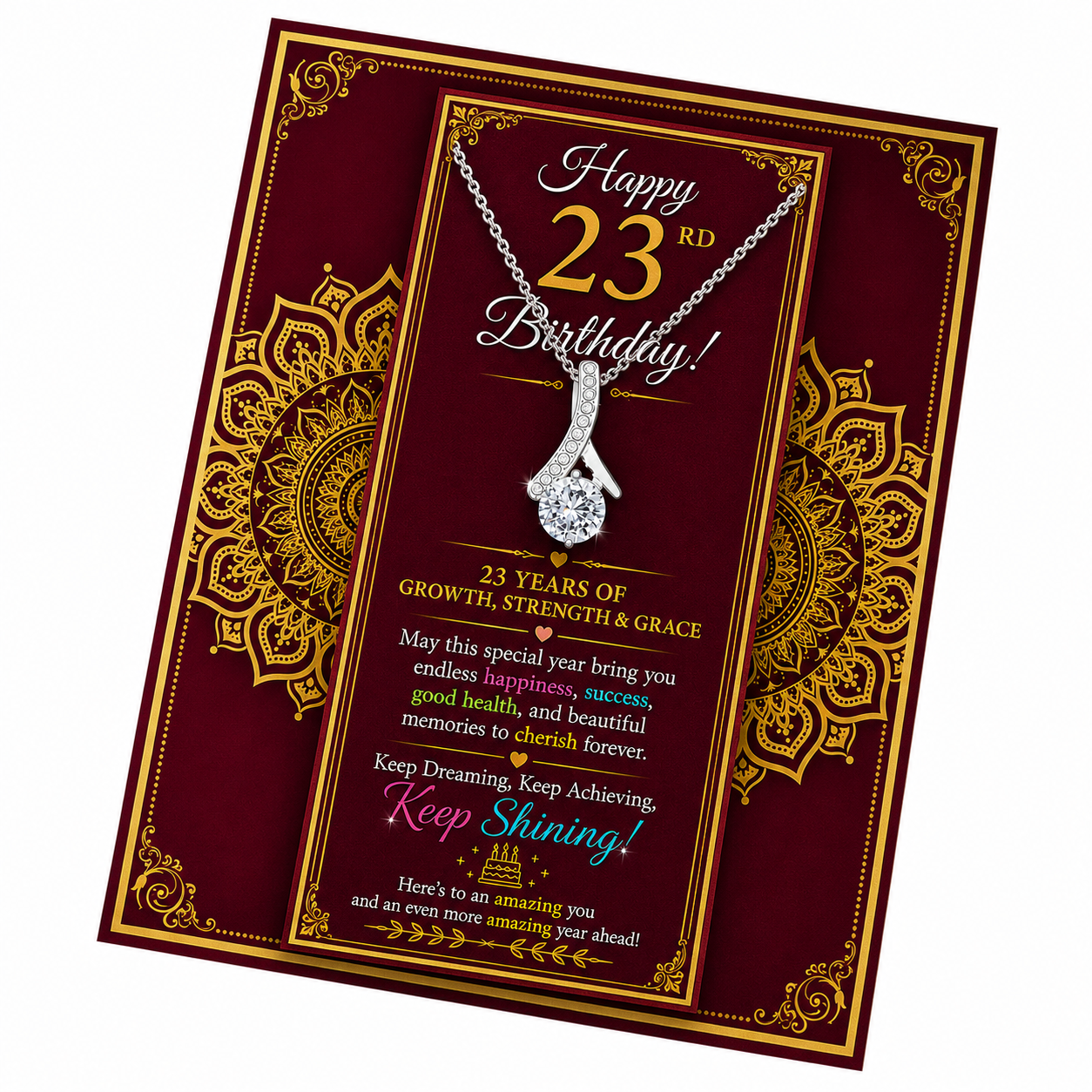 23rd Birthday Necklace Gift for Her – 23rd Birthday Jewelry for Daughter, Sister, Girlfriend & Wife