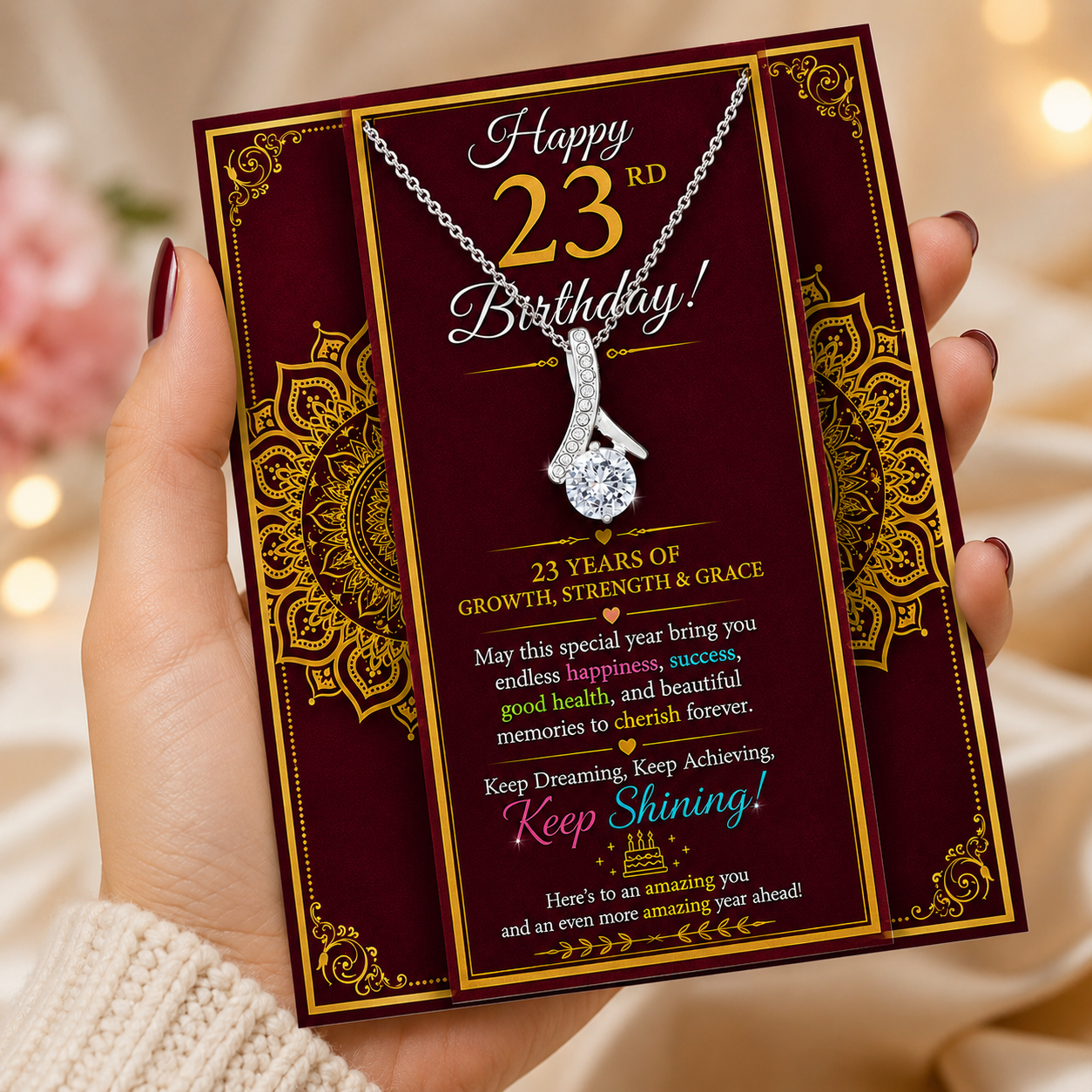 23rd Birthday Necklace Gift for Her – 23rd Birthday Jewelry for Daughter, Sister, Girlfriend & Wife