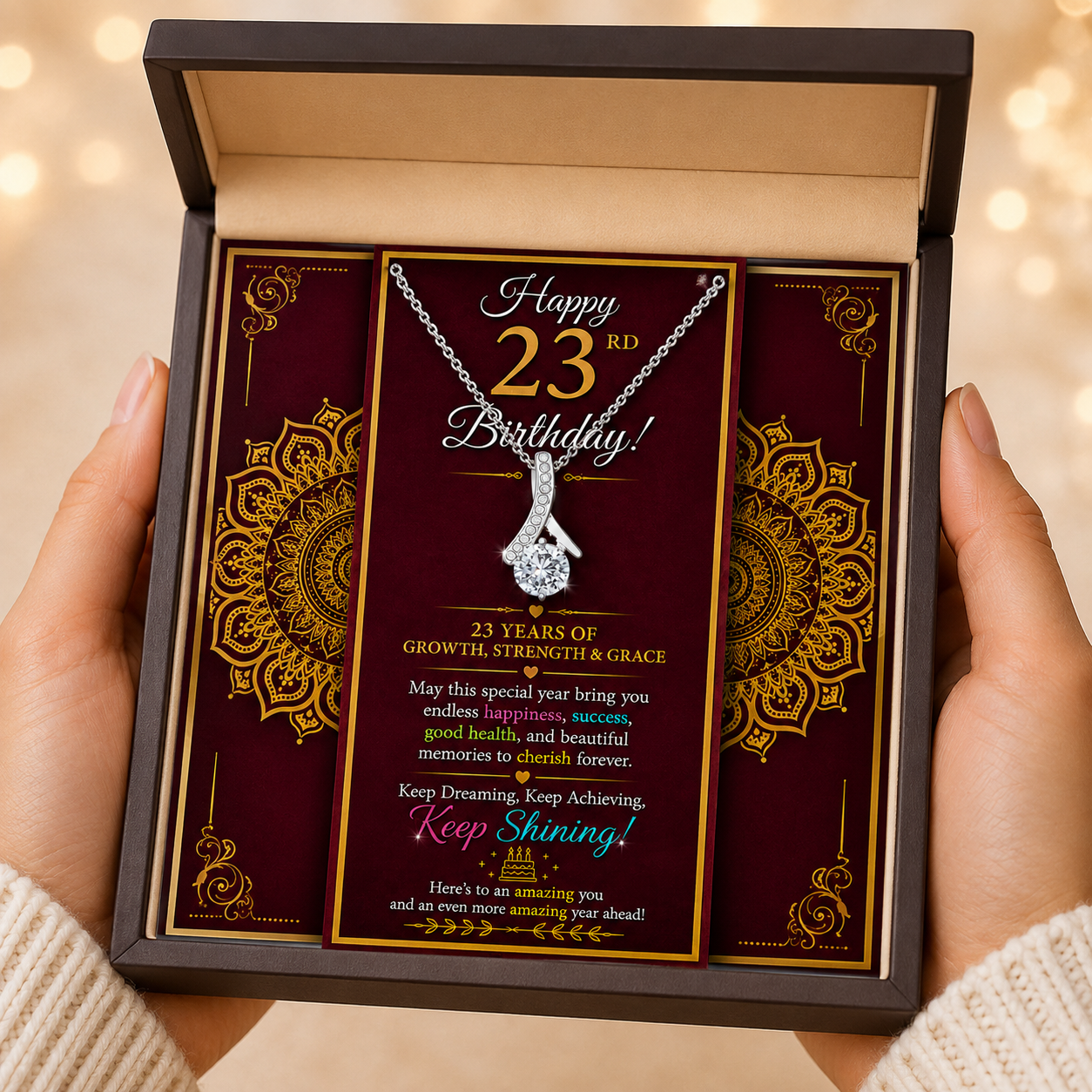 23rd Birthday Necklace Gift for Her – 23rd Birthday Jewelry for Daughter, Sister, Girlfriend & Wife