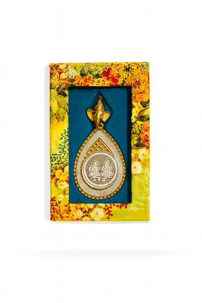 999.9 Purity Ganesh Lakshmi ji Silver Coins With Pink flower Diwali Gift Wrap For Birthday and Marriage Anniversary (Copy) Rakva