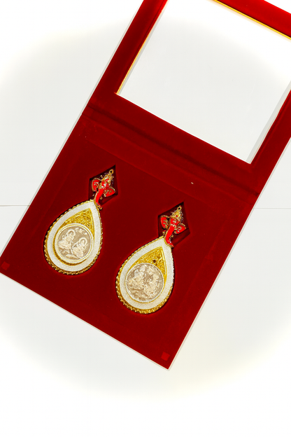 999.9 Purity Ganesh Lakshmi ji Silver Coins With Golden Diwali Gift Wrap For Birthday and Marriage Anniversary (Pack Of 2)