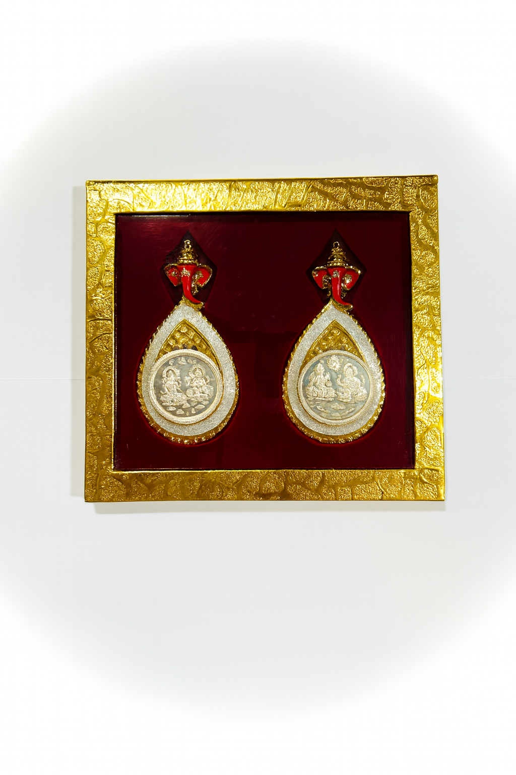 999.9 Purity Ganesh Lakshmi ji Silver Coins With Golden Diwali Gift Wrap For Birthday and Marriage Anniversary (Pack Of 2)