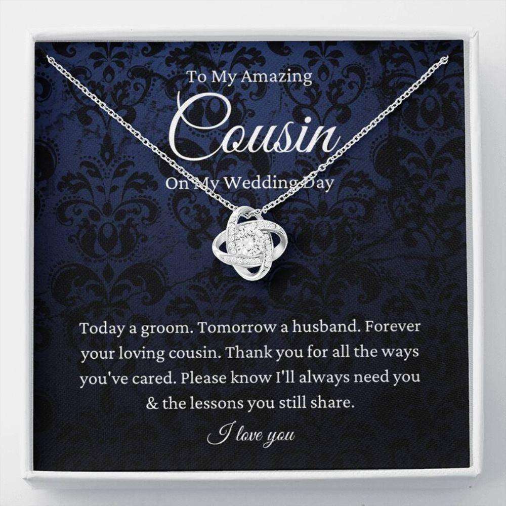 Cousin Necklace, Cousin Of The Groom Necklace Gift,To Cousin Wedding Day Gift From Groom Rakva