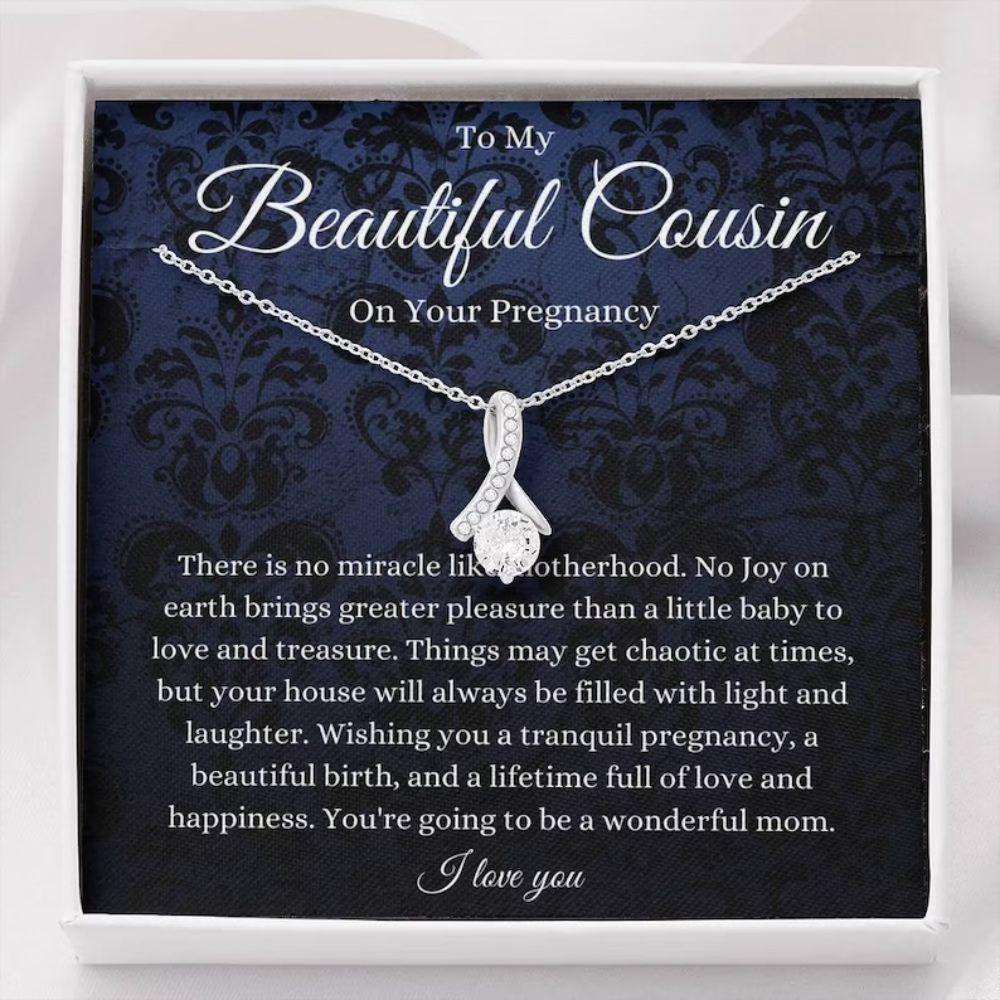 Cousin Necklace, Cousin Pregnancy Necklace, Gift For Mom To Be, Gift For Expecting Mom Gifts For Mom To Be (Future Mom) Rakva