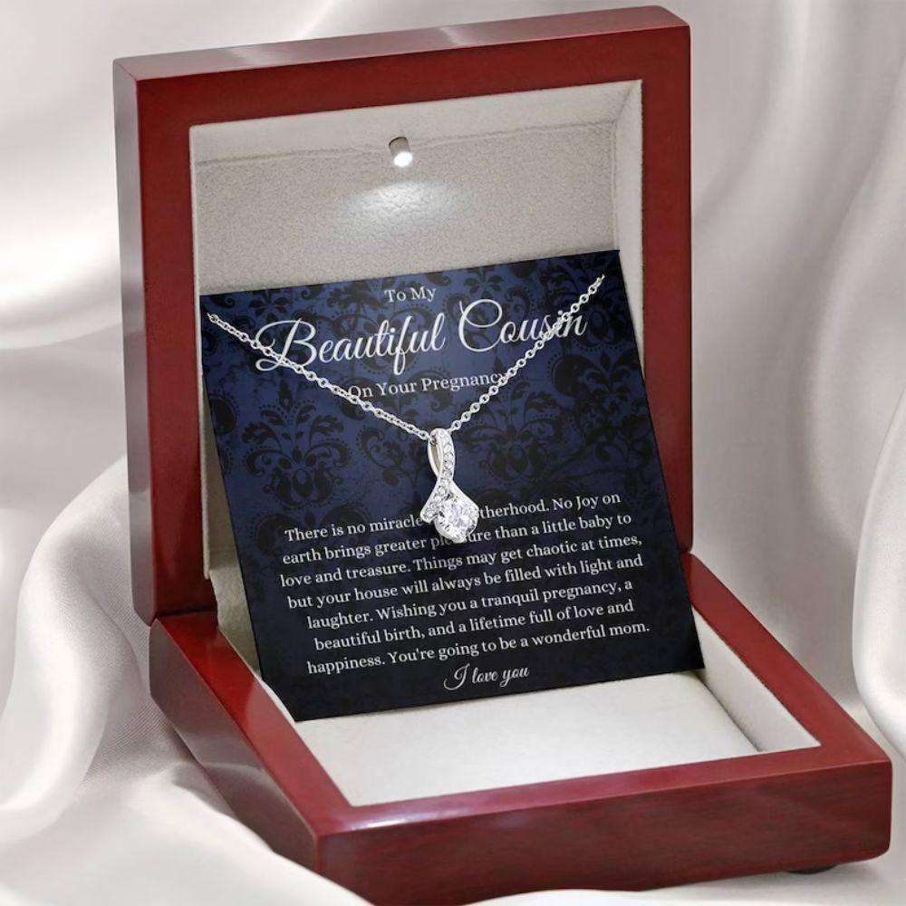 Cousin Necklace, Cousin Pregnancy Necklace, Gift For Mom To Be, Gift For Expecting Mom Gifts For Mom To Be (Future Mom) Rakva