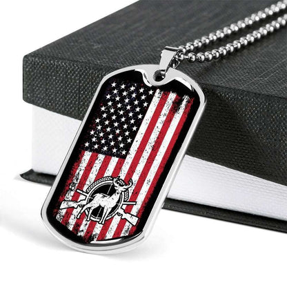 Custom American Hunter Us Flag Dog Tag Military Chain Necklace Giving Men Dog Tag Rakva