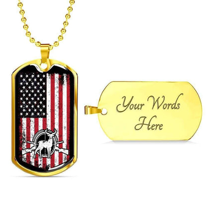 Custom American Hunter Us Flag Dog Tag Military Chain Necklace Giving Men Dog Tag Rakva