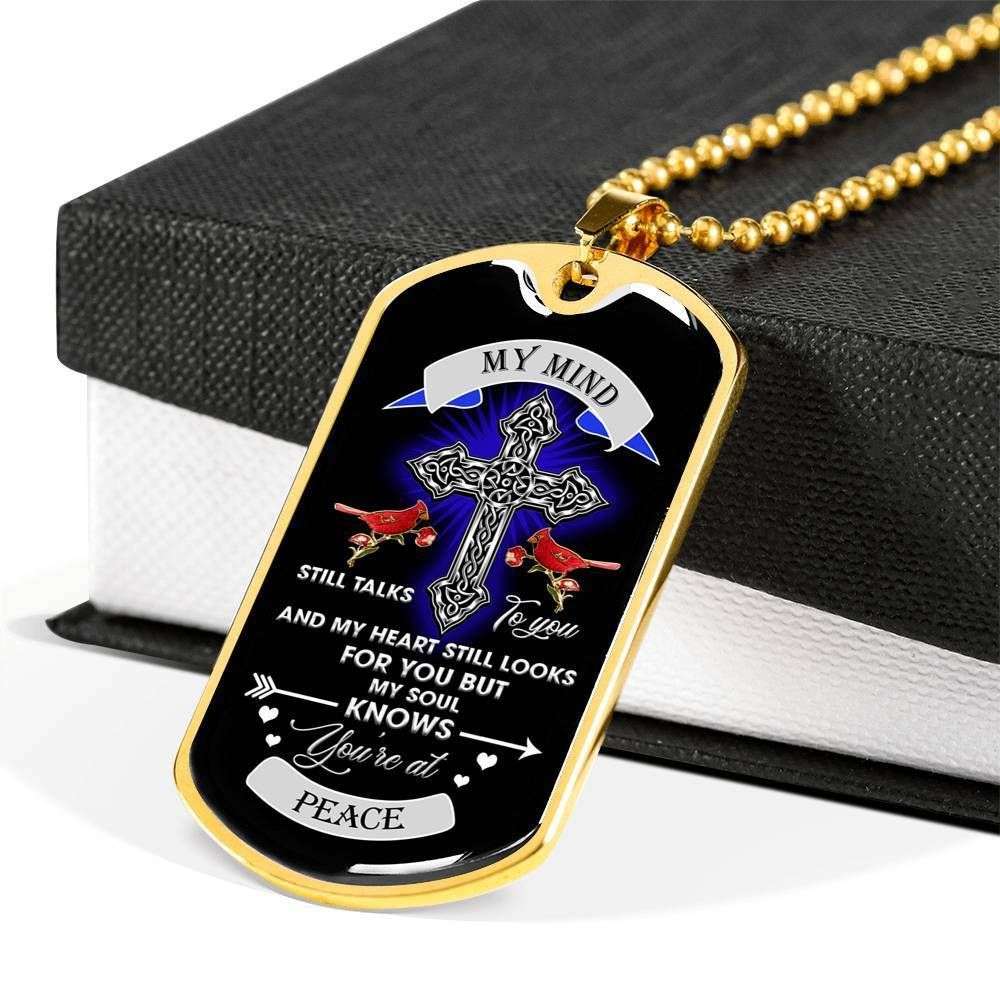 Custom Bird My Mind Silver Dog Tag Military Chain Necklace Giving Men Dog Tag Rakva