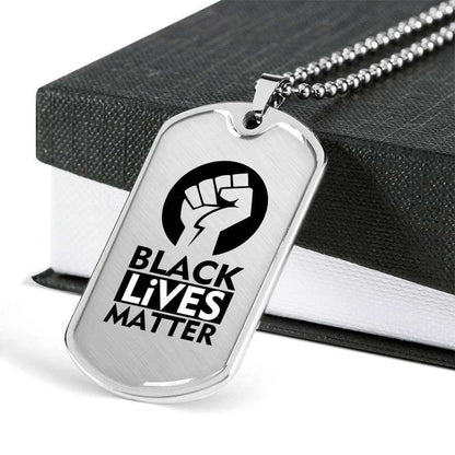 Custom Black Lives Matter Dog Tag Military Chain Necklace For African American Dog Tag Rakva