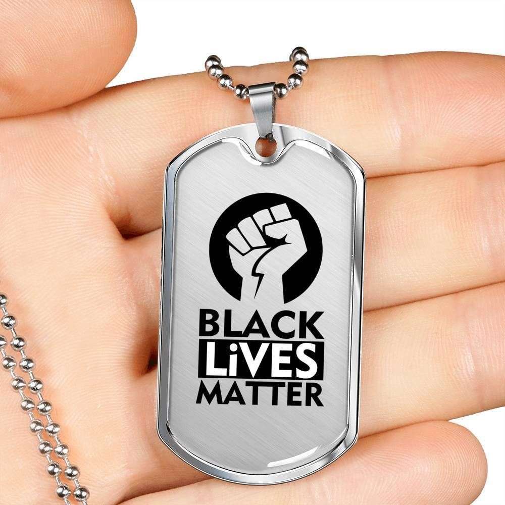 Custom Black Lives Matter Dog Tag Military Chain Necklace For African American Dog Tag Rakva