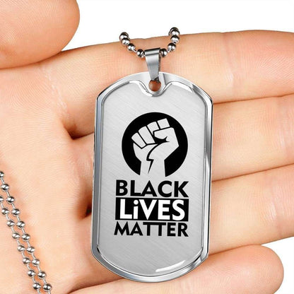 Custom Black Lives Matter Dog Tag Military Chain Necklace For African American Dog Tag Rakva