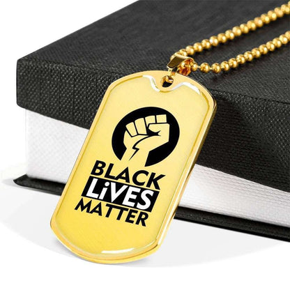 Custom Black Lives Matter Dog Tag Military Chain Necklace For African American Dog Tag Rakva