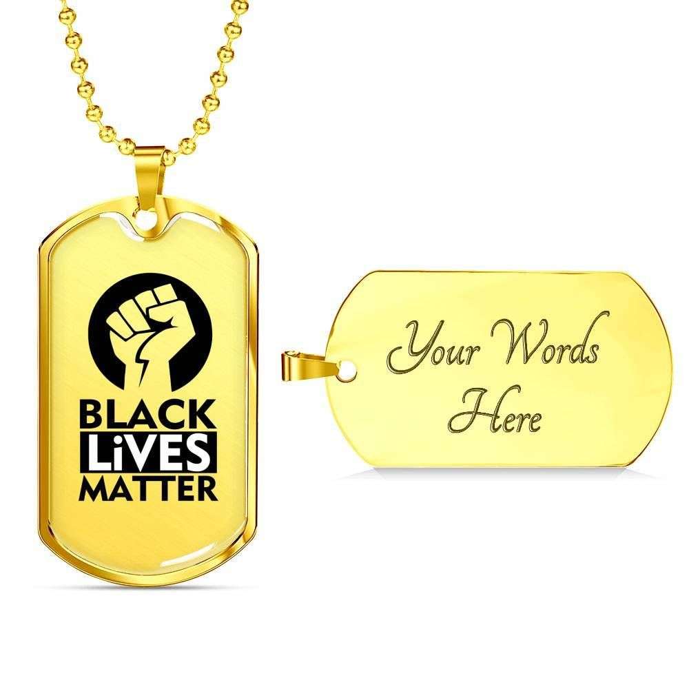 Custom Black Lives Matter Dog Tag Military Chain Necklace For African American Dog Tag Rakva
