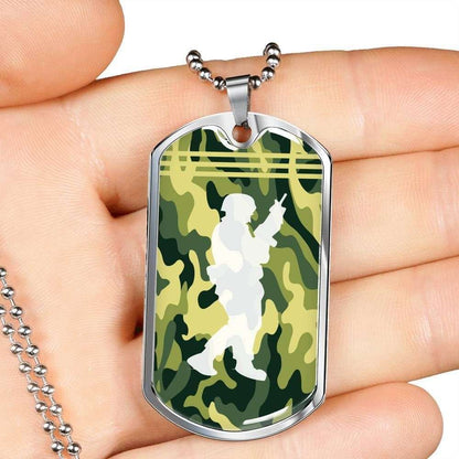 Custom Camo Military Dog Tag Military Chain Engraved Necklace Giving Men Dog Tag Rakva