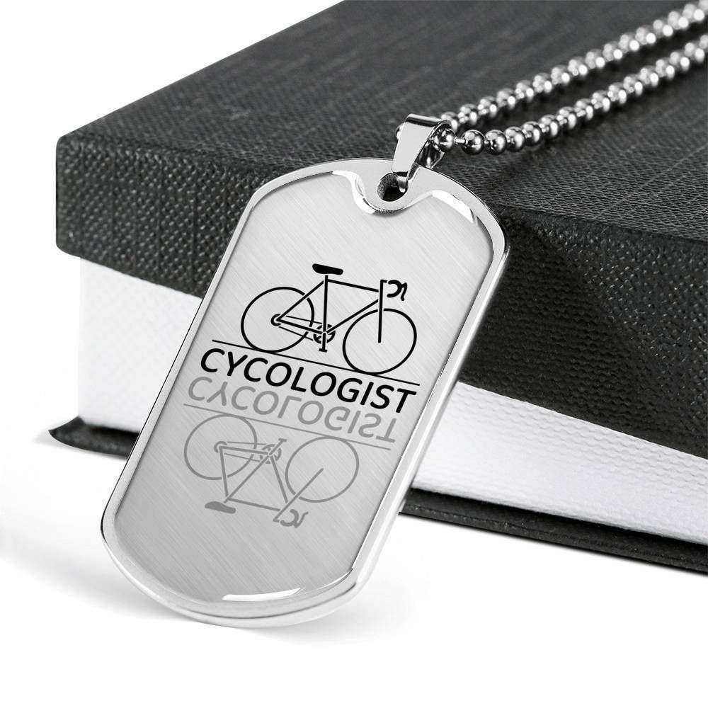 Custom Cycologist Dog Tag Military Chain Engraved Necklace Giving Men Dog Tag Rakva
