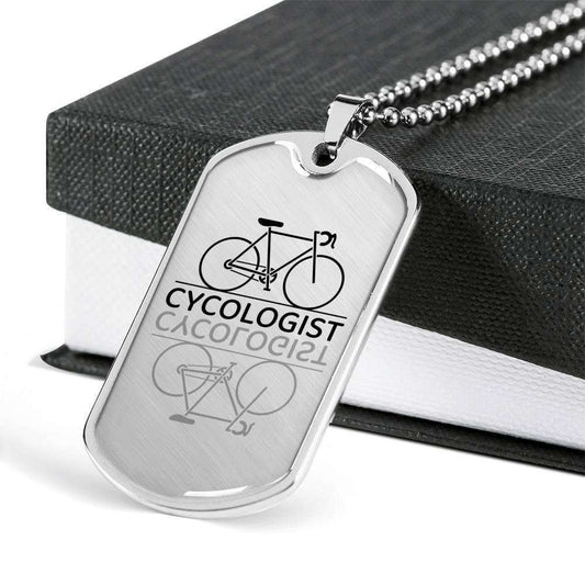 Custom Cycologist Dog Tag Military Chain Engraved Necklace Giving Men Dog Tag Rakva