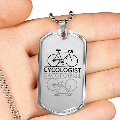 Custom Cycologist Dog Tag Military Chain Engraved Necklace Giving Men Dog Tag Rakva