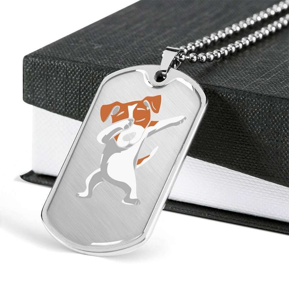Custom Dab Jack Russell Dog Tag Military Chain Necklace For Dog Lovers Dog Tag Rakva