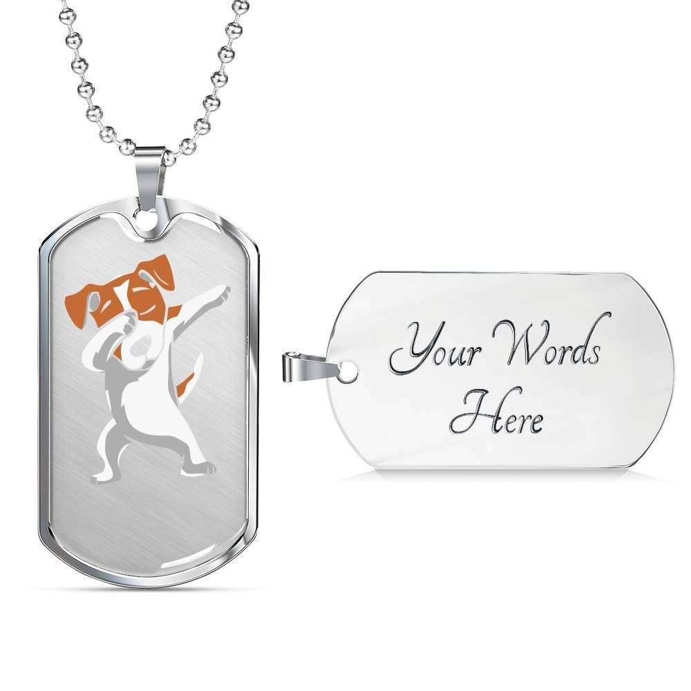 Custom Dab Jack Russell Dog Tag Military Chain Necklace For Dog Lovers Dog Tag Rakva