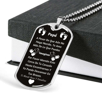 Custom Dog Tag Military Chain Necklace Gift For Pap’ Te Amo M’S De Lo Que Puedas Imaginar Dog Tag Rakva