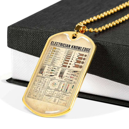 Custom Electrician Knowledge Dog Tag Military Chain Necklace Pendant Dog Tag Rakva