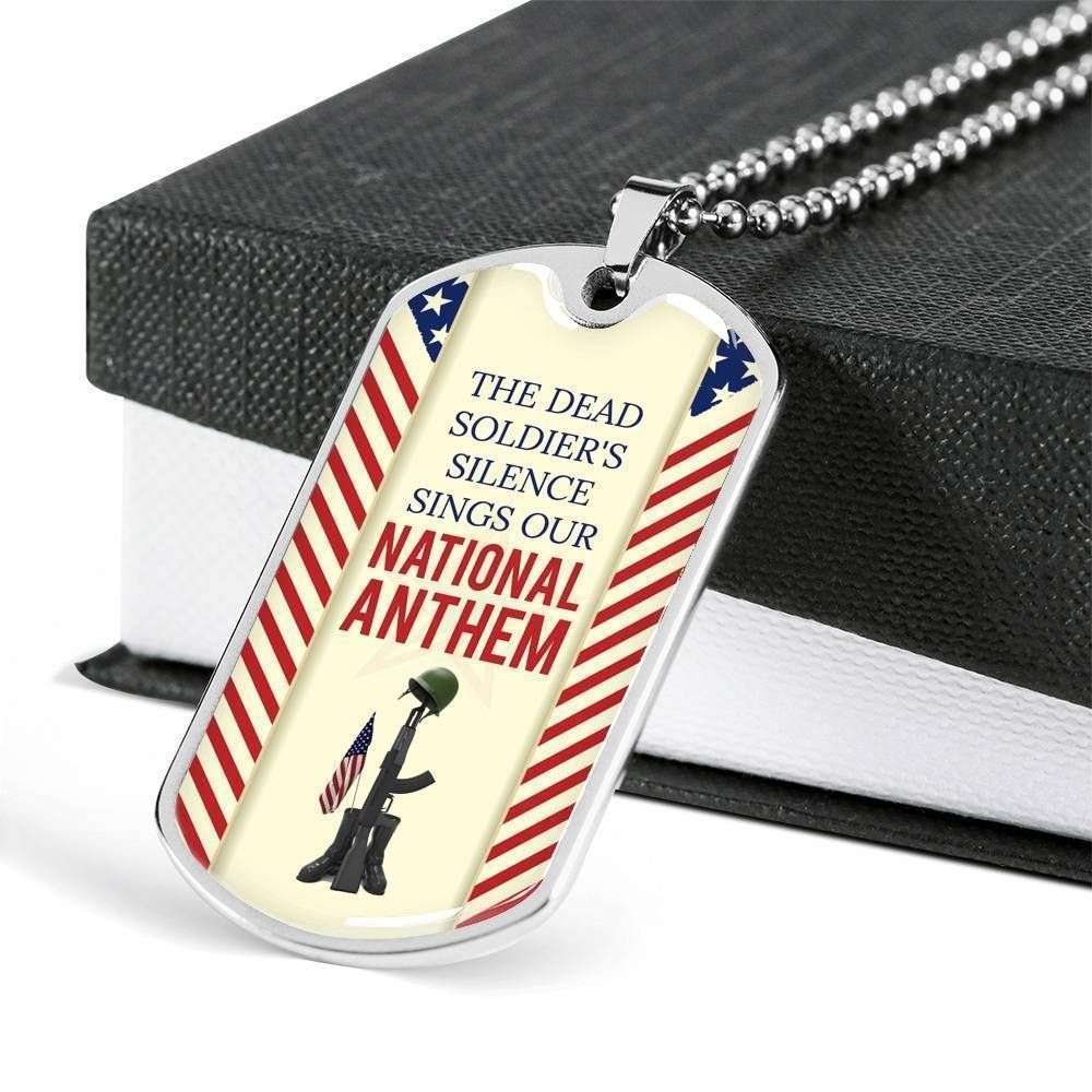 Custom Fallen Soldier Dog Tag Military Chain Necklace Silver Necklace Dog Tag Rakva