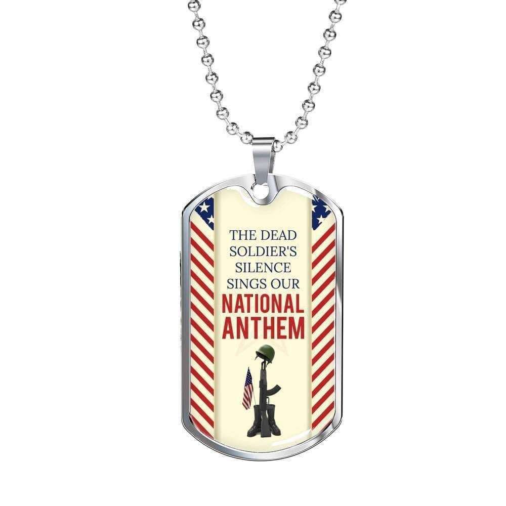 Custom Fallen Soldier Dog Tag Military Chain Necklace Silver Necklace Dog Tag Rakva