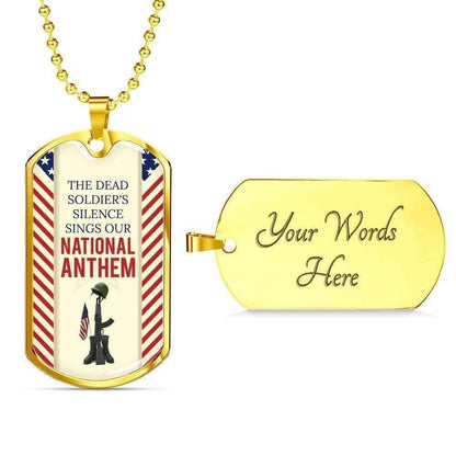 Custom Fallen Soldier Dog Tag Military Chain Necklace Silver Necklace Dog Tag Rakva