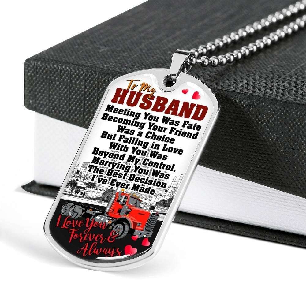 Custom Gift For Trucker Dog Tag Military Chain Necklace Dog Tag-1 Rakva