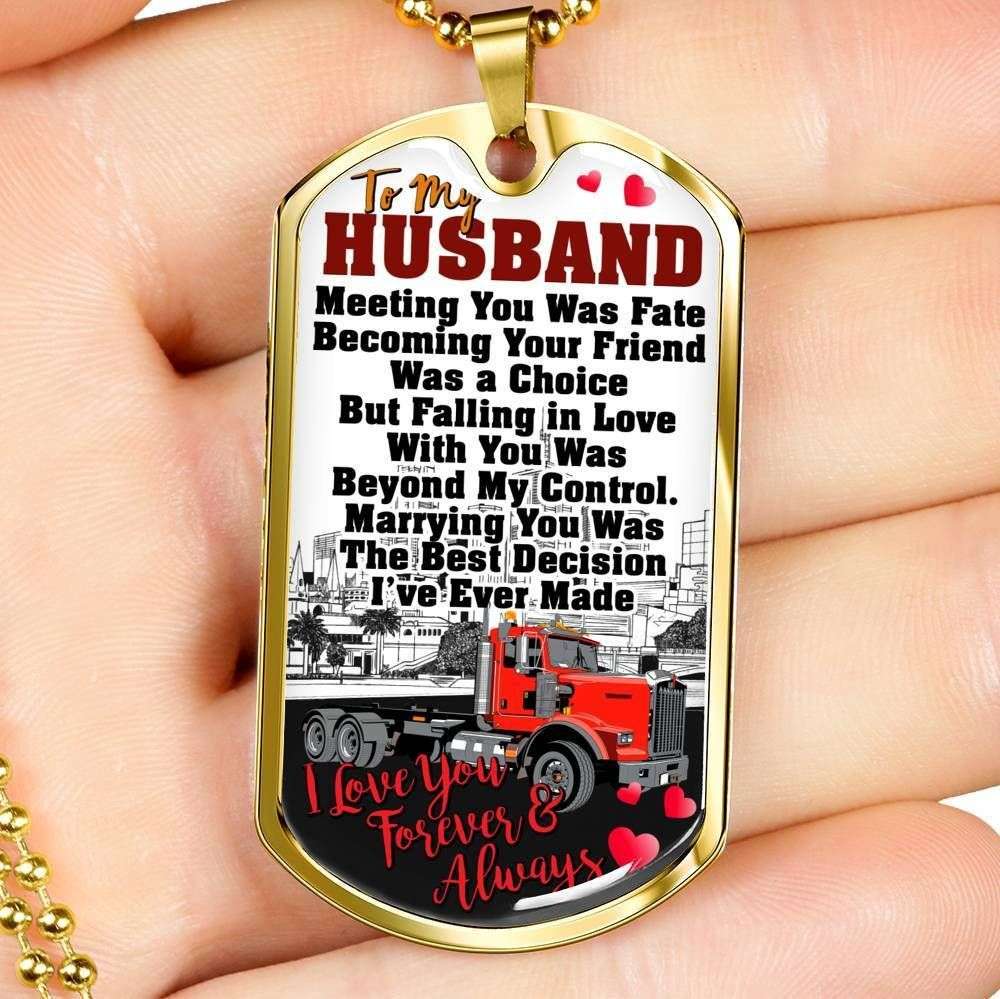 Custom Gift For Trucker Dog Tag Military Chain Necklace Dog Tag-1 Rakva