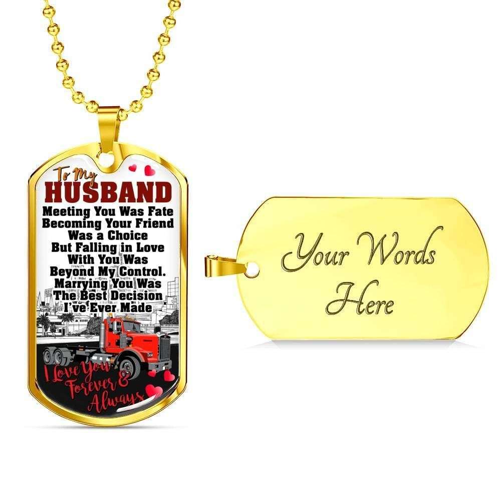 Custom Gift For Trucker Dog Tag Military Chain Necklace Dog Tag-1 Rakva
