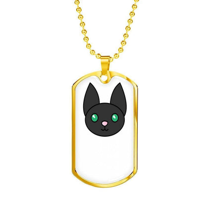 Custom Good Gift For Cat Lover Black Cat Dog Tag Military Chain Necklace Dog Tag Rakva