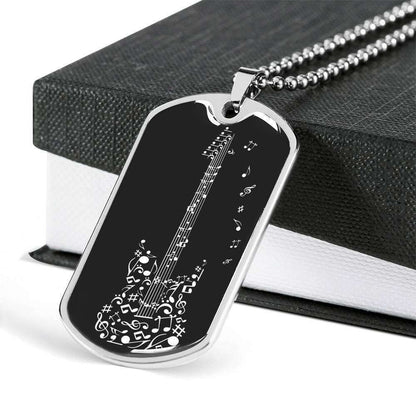 Custom Guitar Lover Dog Tag Military Chain Necklace Dog Tag Rakva