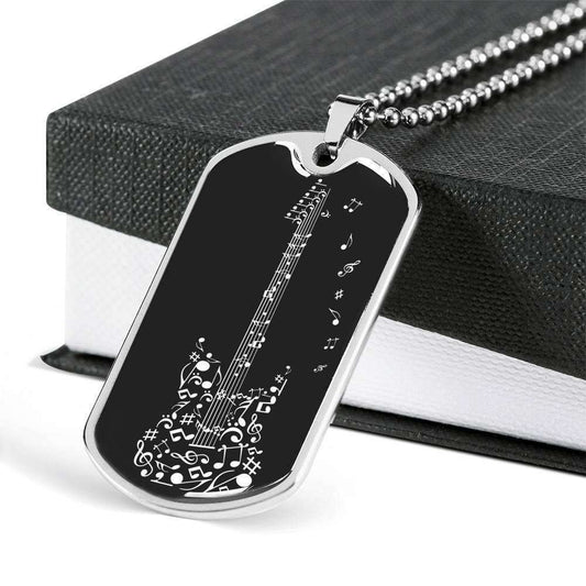 Custom Guitar Lover Dog Tag Military Chain Necklace Dog Tag Rakva