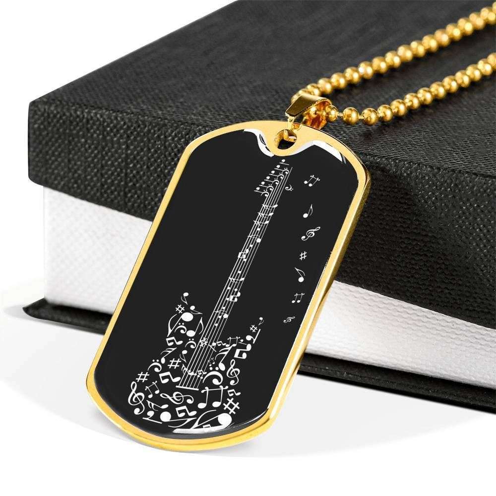 Custom Guitar Lover Dog Tag Military Chain Necklace Dog Tag Rakva