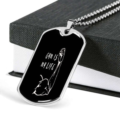 Custom Gym Is My Life Dog Tag Military Chain Necklace For Gym Lovers Dog Tag Rakva