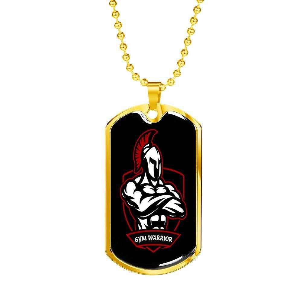 Custom Gym Warrior Dog Tag Military Chain Necklace For Men Dog Tag Rakva