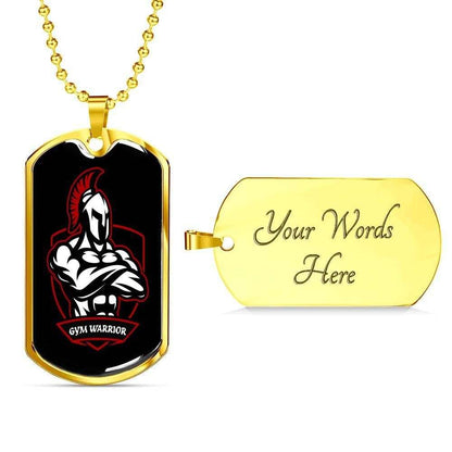 Custom Gym Warrior Dog Tag Military Chain Necklace For Men Dog Tag Rakva