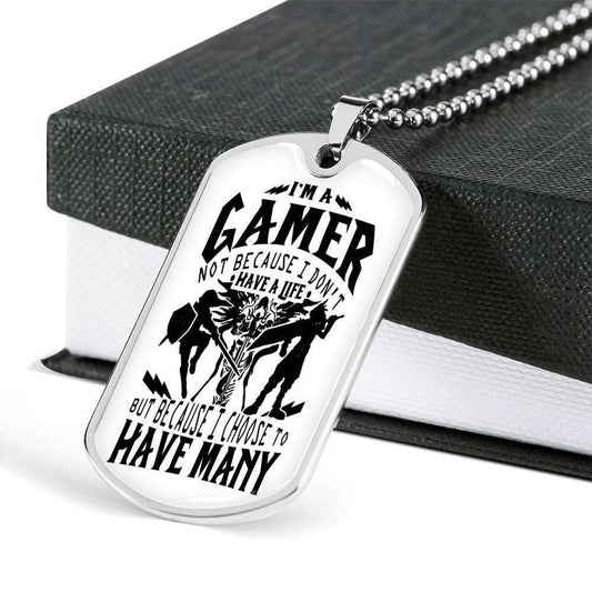 Custom I’M A Gamer Dog Tag Military Chain Necklace Dog Tag Rakva