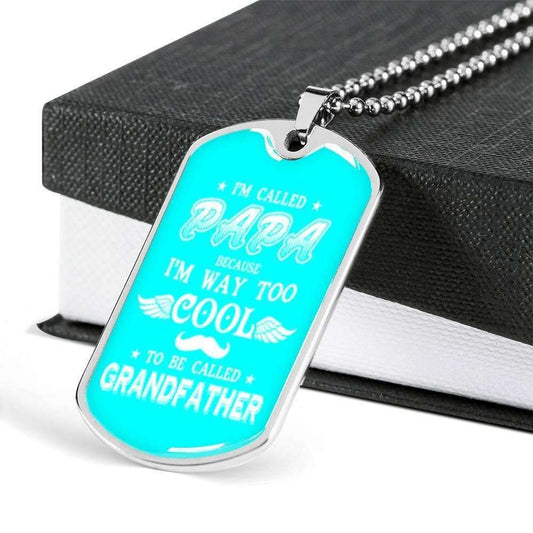 Custom I’M Way To Cool Dog Tag Military Chain Necklace For Grandfather Dog Tag Rakva
