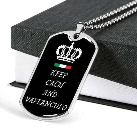 Custom Keep Calm And Vaffanculo Dog Tag Military Chain Necklace Dog Tag Rakva