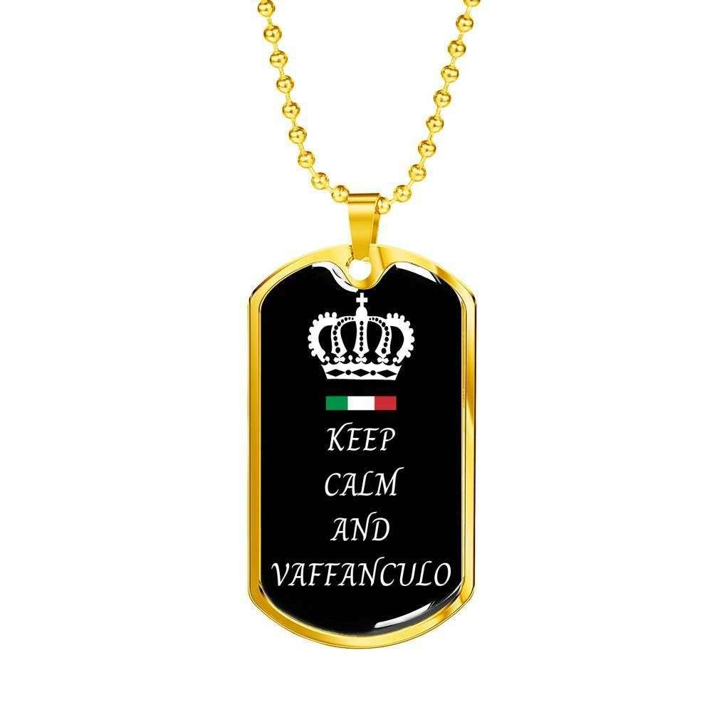 Custom Keep Calm And Vaffanculo Dog Tag Military Chain Necklace Dog Tag Rakva
