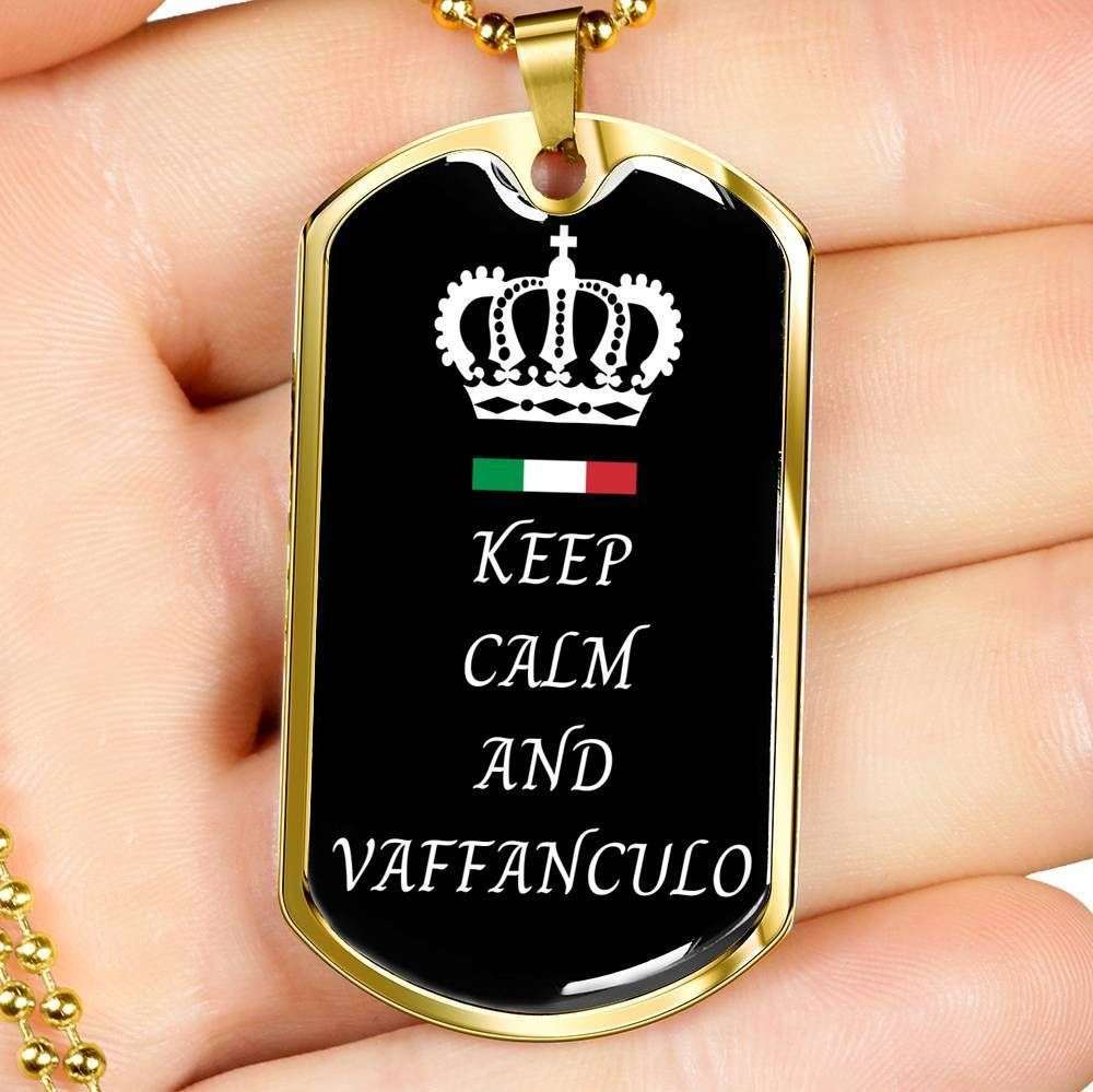 Custom Keep Calm And Vaffanculo Dog Tag Military Chain Necklace Dog Tag Rakva