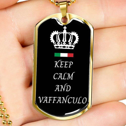 Custom Keep Calm And Vaffanculo Dog Tag Military Chain Necklace Dog Tag Rakva