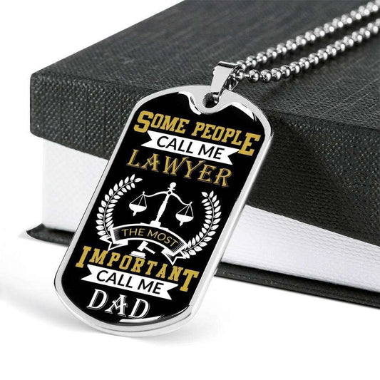 Custom Lawyer Dog Tag Military Chain Pendant Necklace Gift For Papa Dog Tag Rakva
