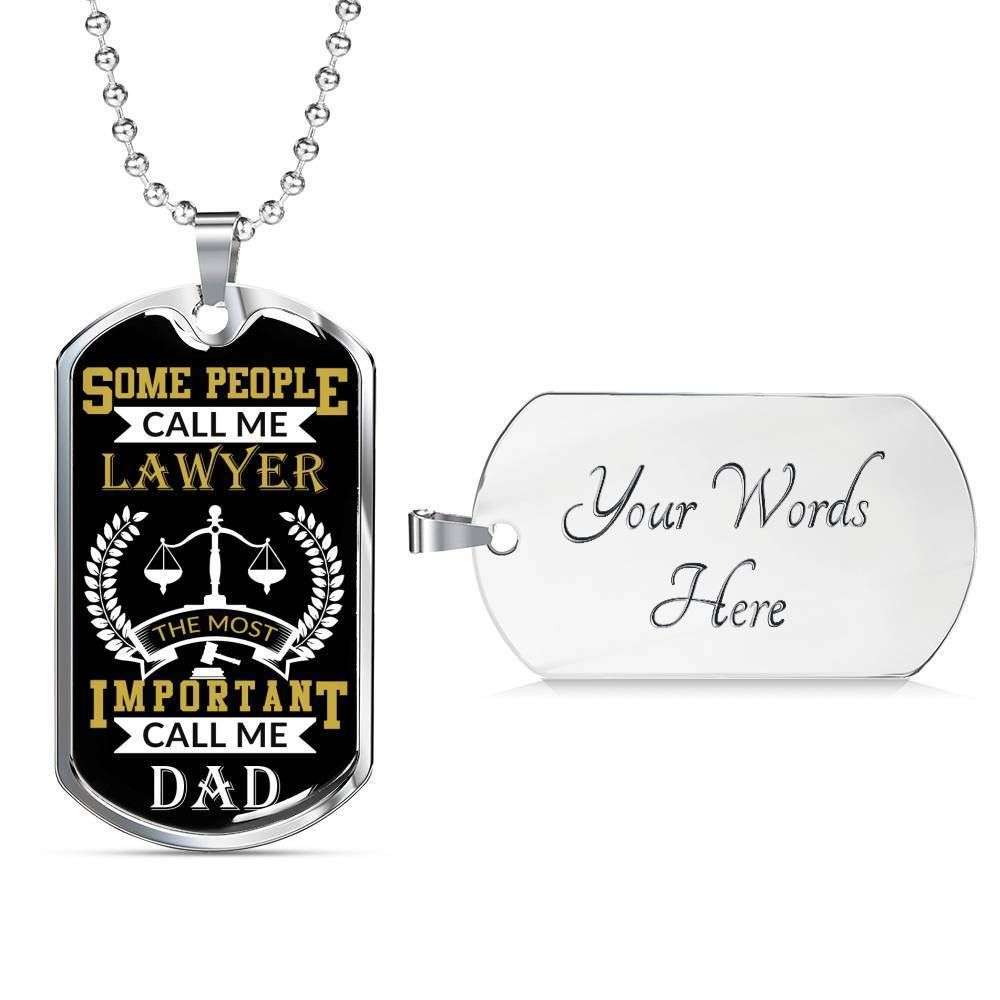 Custom Lawyer Dog Tag Military Chain Pendant Necklace Gift For Papa Dog Tag Rakva