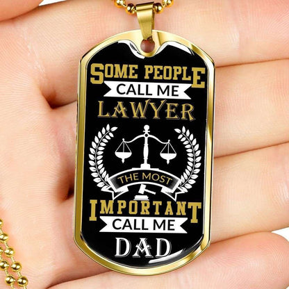 Custom Lawyer Dog Tag Military Chain Pendant Necklace Gift For Papa Dog Tag Rakva