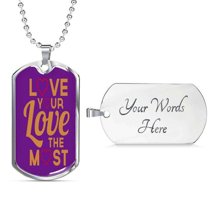 Custom Love Your Love The Most Dog Tag Military Chain Necklace For Girls Dog Tag Rakva
