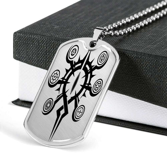 Custom Lucifer Circular Dog Tag Military Chain Necklace For Boys Dog Tag Rakva