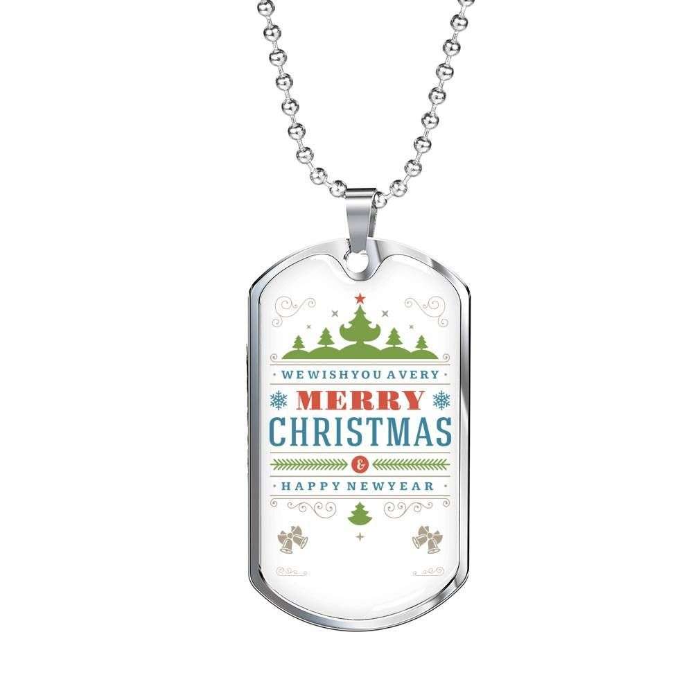 Custom Merry Christmas Dog Tag Military Chain Necklace For Family Dog Tag Rakva